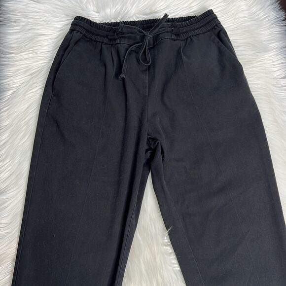 Zara Black Cotton High Rise Drawstring Waist Pants - Picture 2 of 4